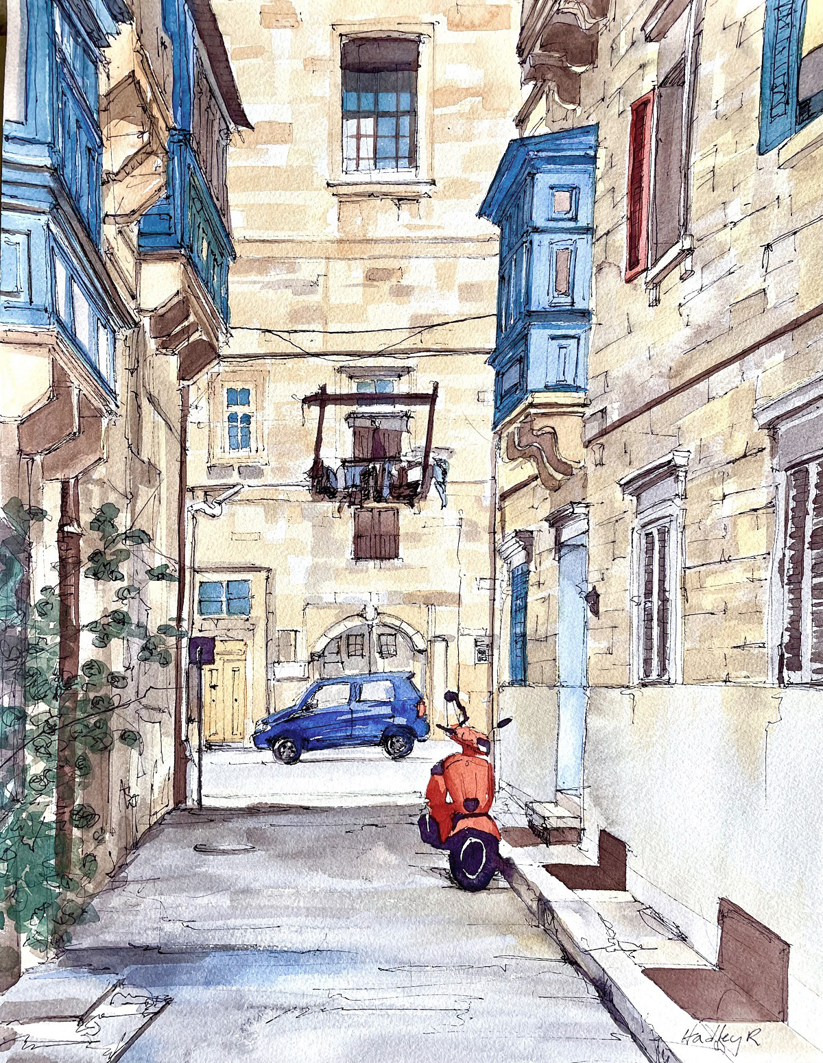 Red Vespa, Valetta, Malta